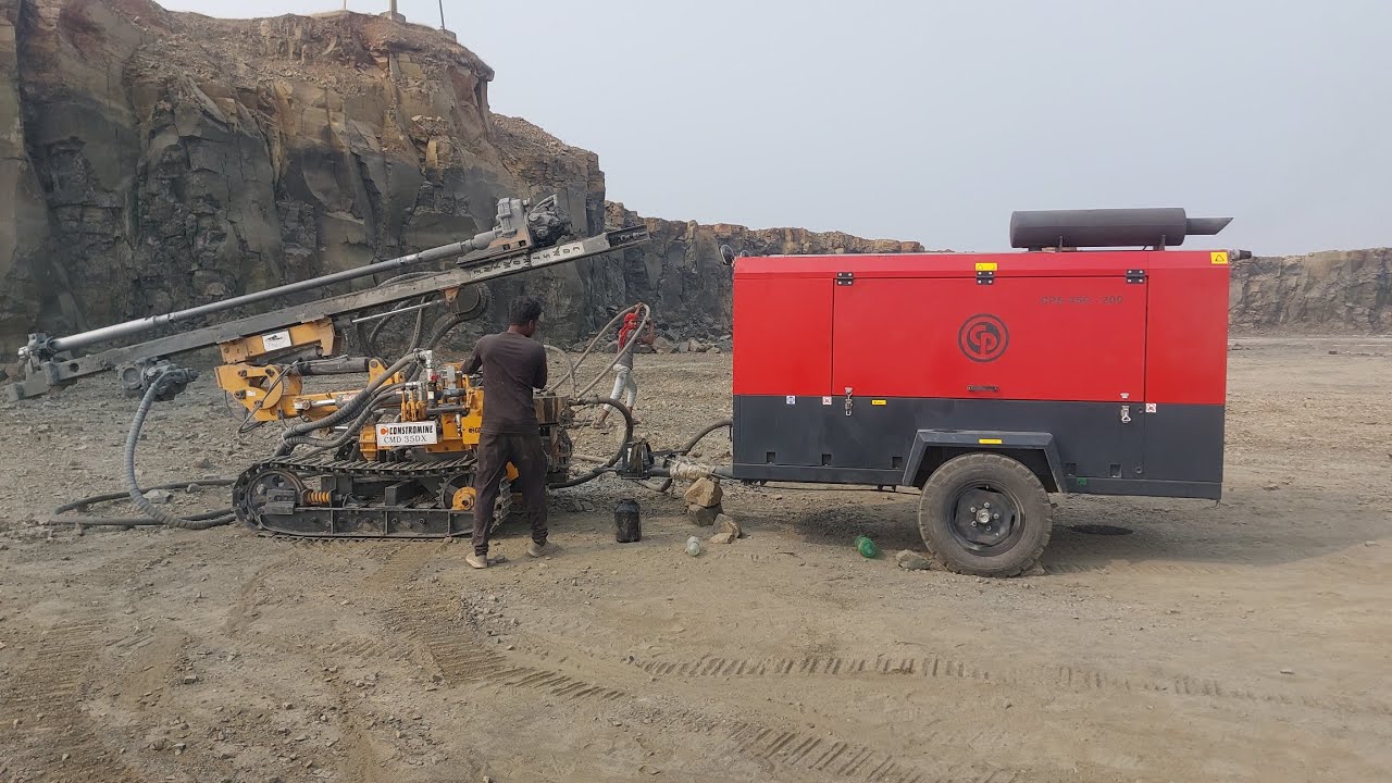 India's No1 CPS450-200 Mining Compressor #drillingandblasting#mining#automobile#excavator