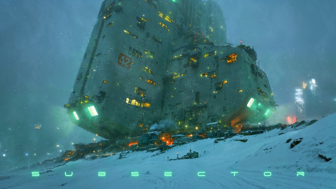 SUBSECTOR - Cozy Blade Runner Ambience feat. View Escape - Snowy Cyberpunk Focus & Sleep Ambient