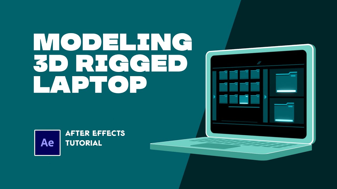 How to make 3D model of a Laptop. After Effect Tutorial