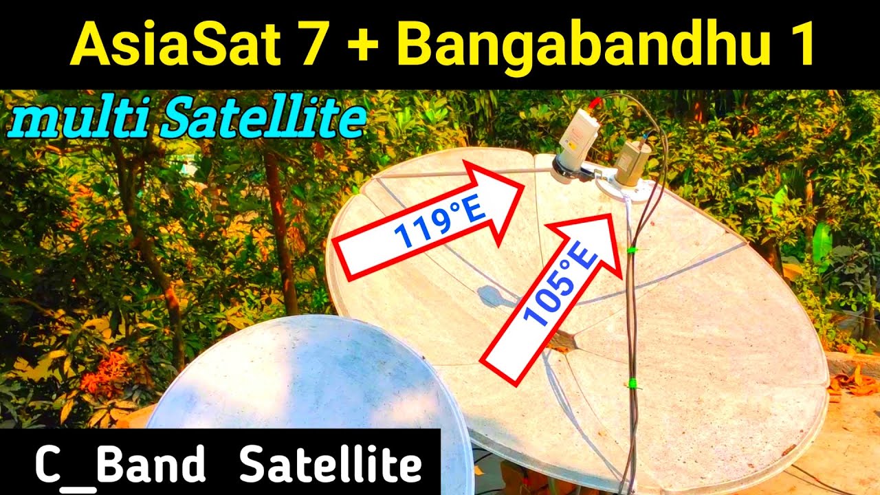 Multi Satellite Dish Setting with AsiaSat7 and Bangabandhu1 on a dish
