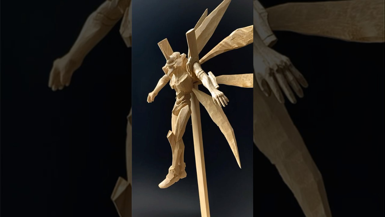 木彫りエヴァ初号機彫ってみた#エヴァンゲリオン #アニメ #木彫り