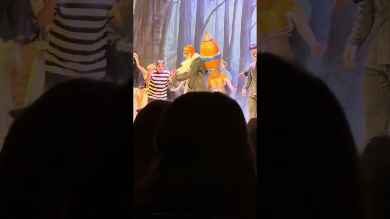 Addams family musical. Laurel high school.  Final scene darkness/uncle fester moon takeoff. Feb 2026