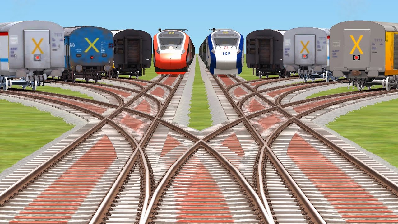 8️⃣ Passenger 🌄 Morning Express Always Trains Crossings | Beamng Simulator Games | india.train.sim 2