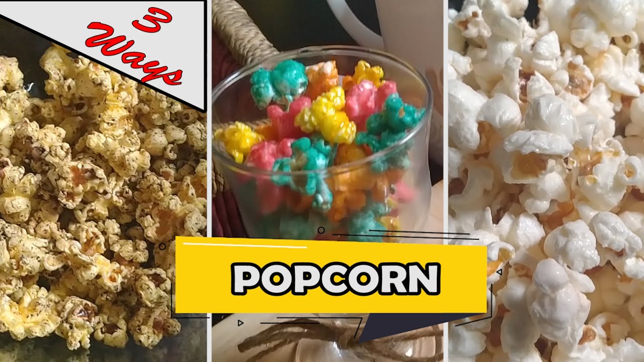 Three Perfect Popcorn Recipes on Stove Recipe By Foodway | Masala Popcorn & Color Popcorn Recipe