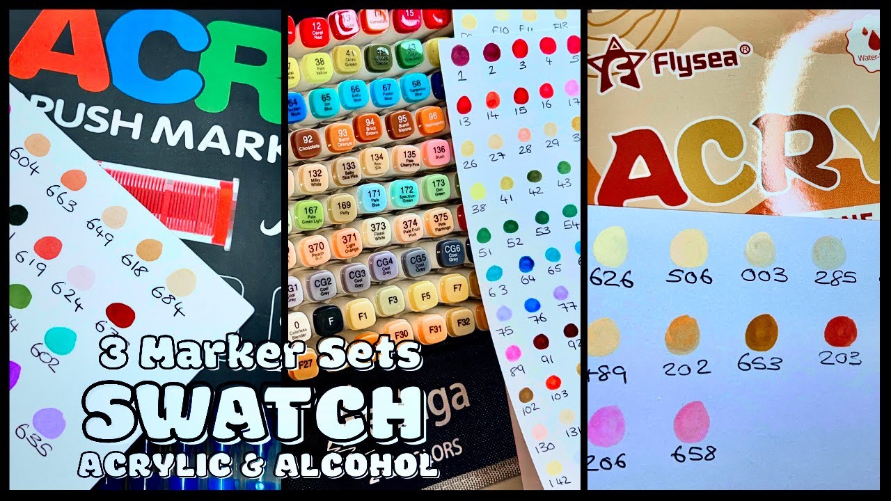 Swatching My Marker Collection: Acrylic Skin Tones, Brush Markers & Aedaga