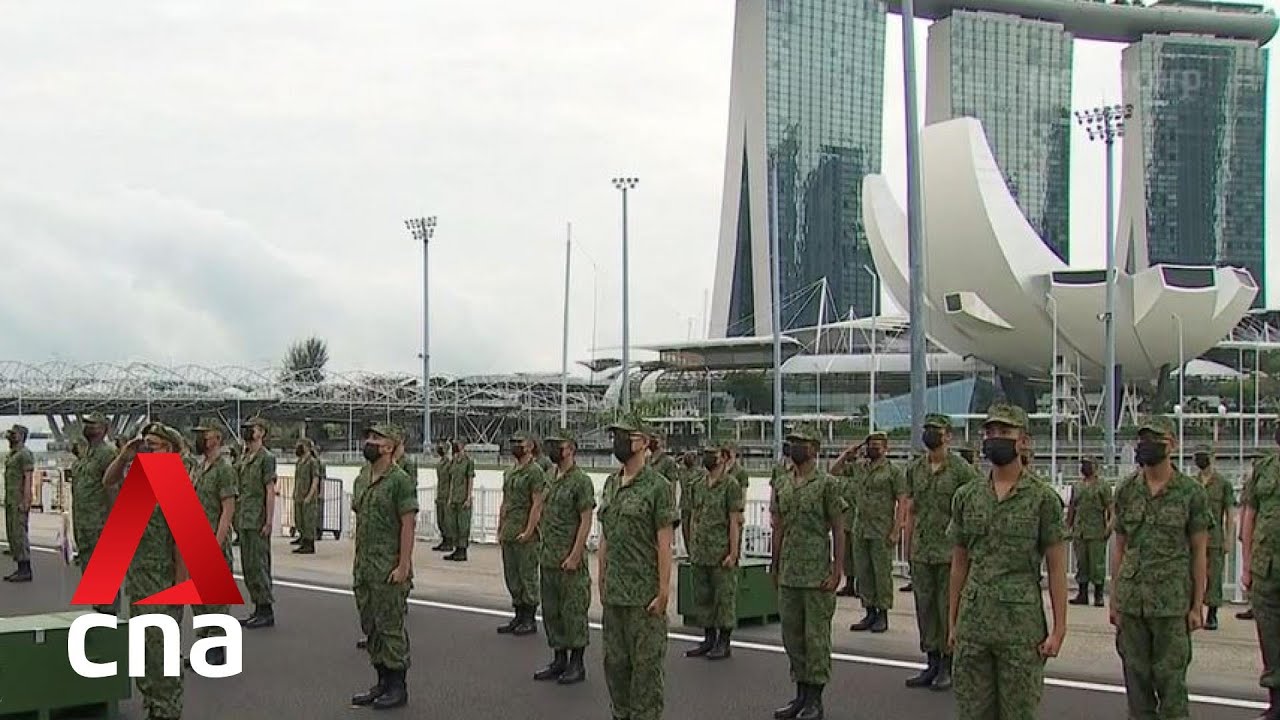 Total Defence Day: 60 SAF recruits presented with their rifles at Float @ Marina Bay