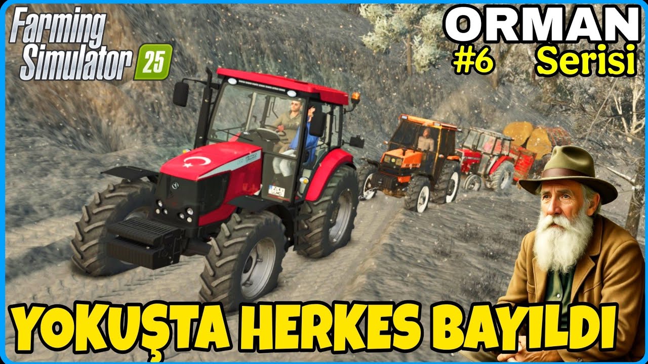 TRAKTÖRLER ÇIKAMADI❗️BİR METRE KARDA DEV KÜTÜKLERİ TAŞIDIK 🔸️ FARMING SIMULATOR 25 ORMAN 