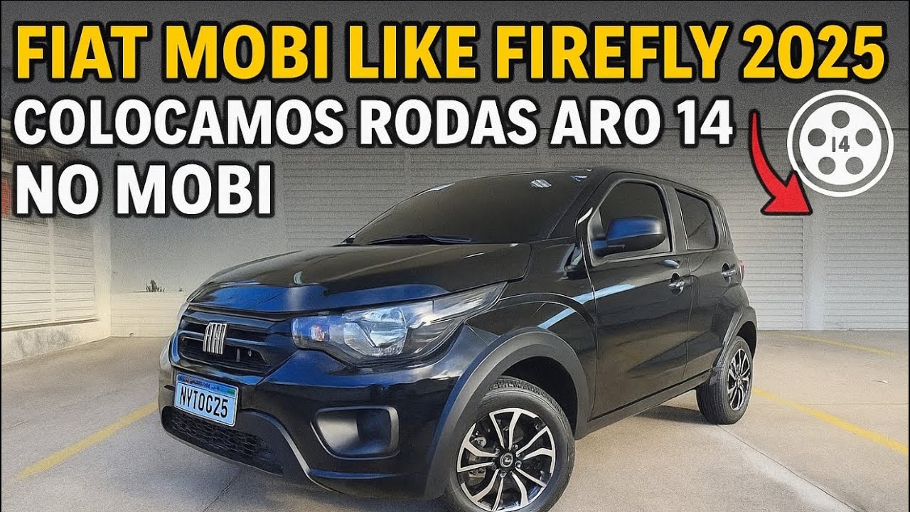 🔥 Fiat Mobi Like Firefly 2025 Colocamos Rodas Aro 14 no Mobi – Veja o Resultado!