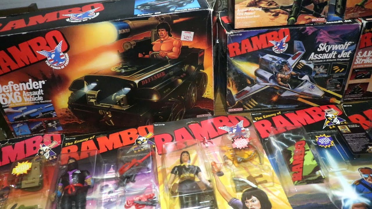 Unboxing Gigante de bonecos, veículos e armas Rambo anos 80