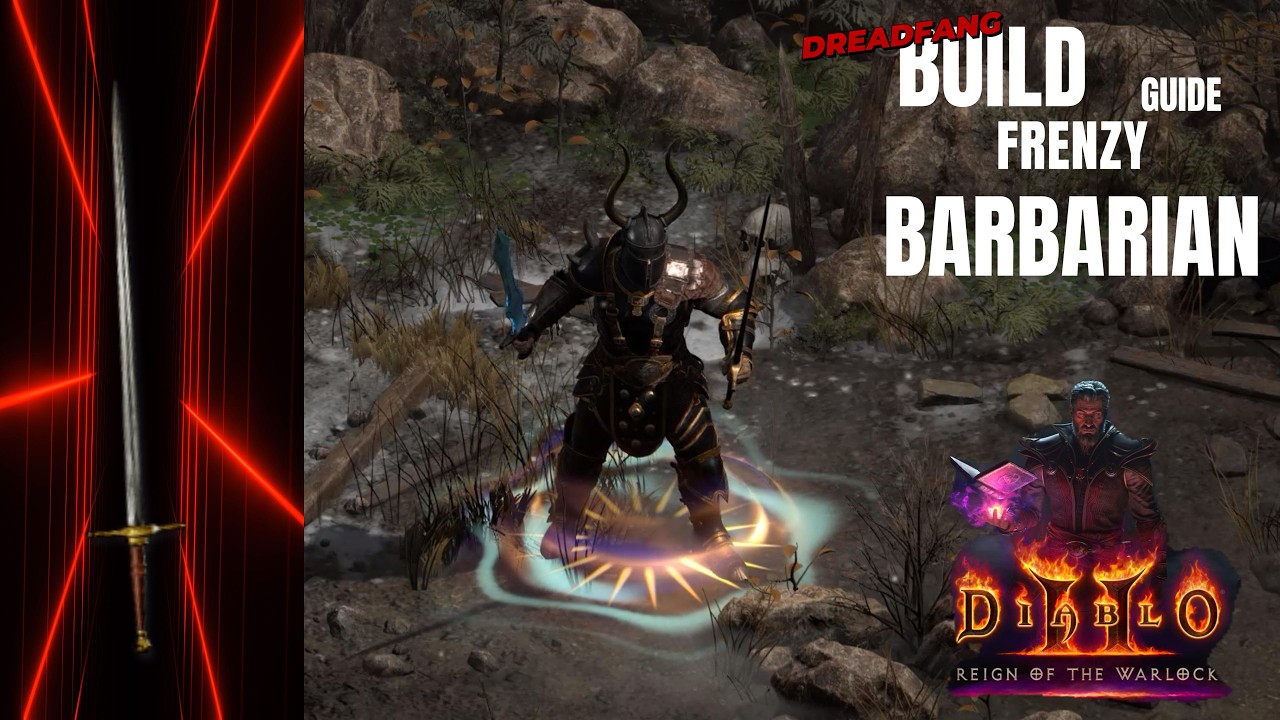 NEW DREADFANG FRENZY BARBARIAN🔥BUILD GUIDE🦺DIABLO 2: RESURRECTED - REIGN OF THE WARLOCK😈#d2r #new