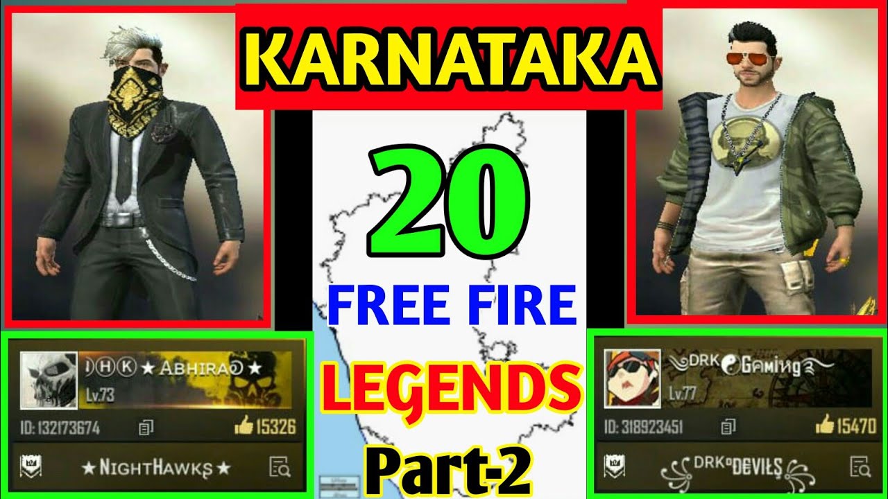 Karnataka Top 20 LEGEND Players In Free Fire Part-2