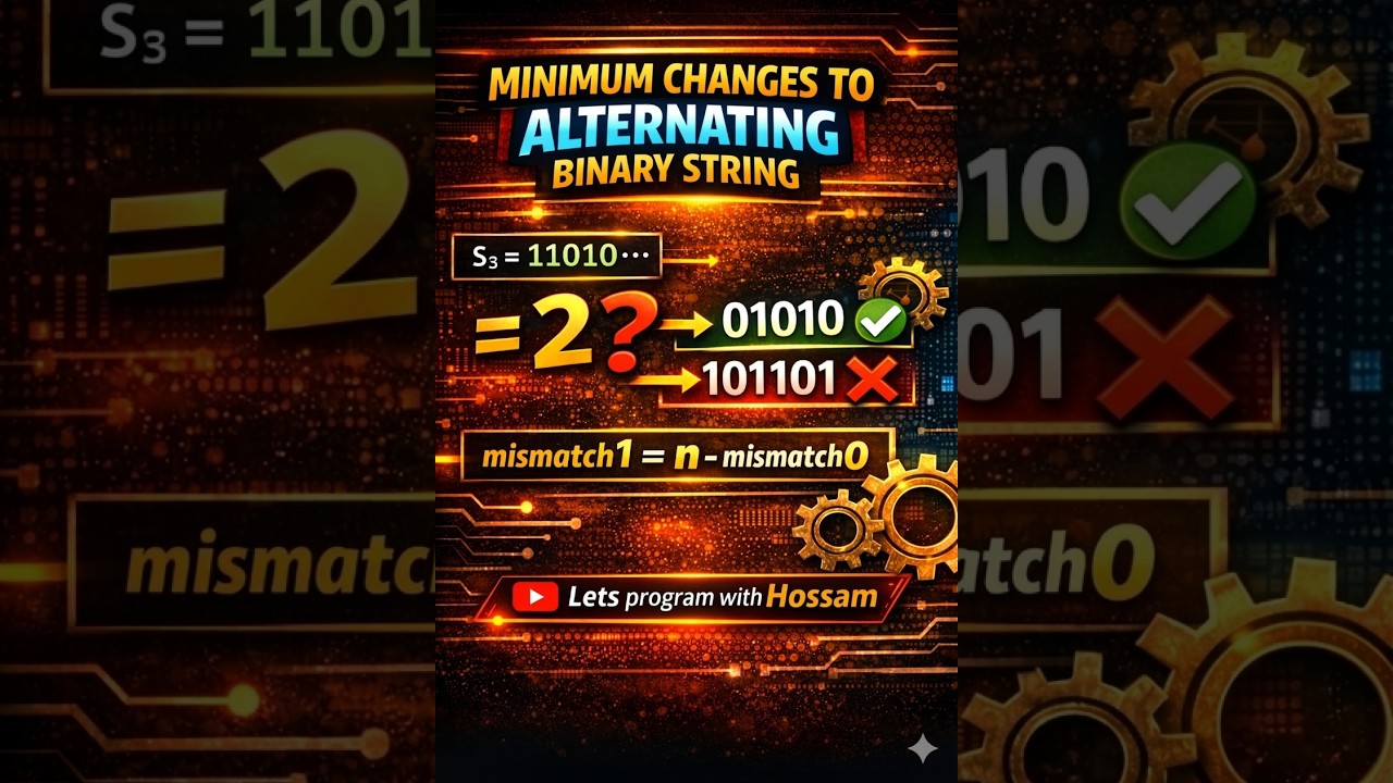 1758. Minimum Changes To Make Alternating Binary String
