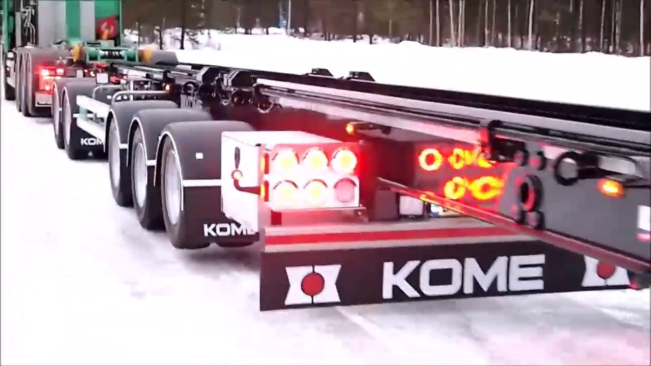 KOME 5-akselinen vaihtolavaper&auml;vaunu, hydraulinen siirtoteli