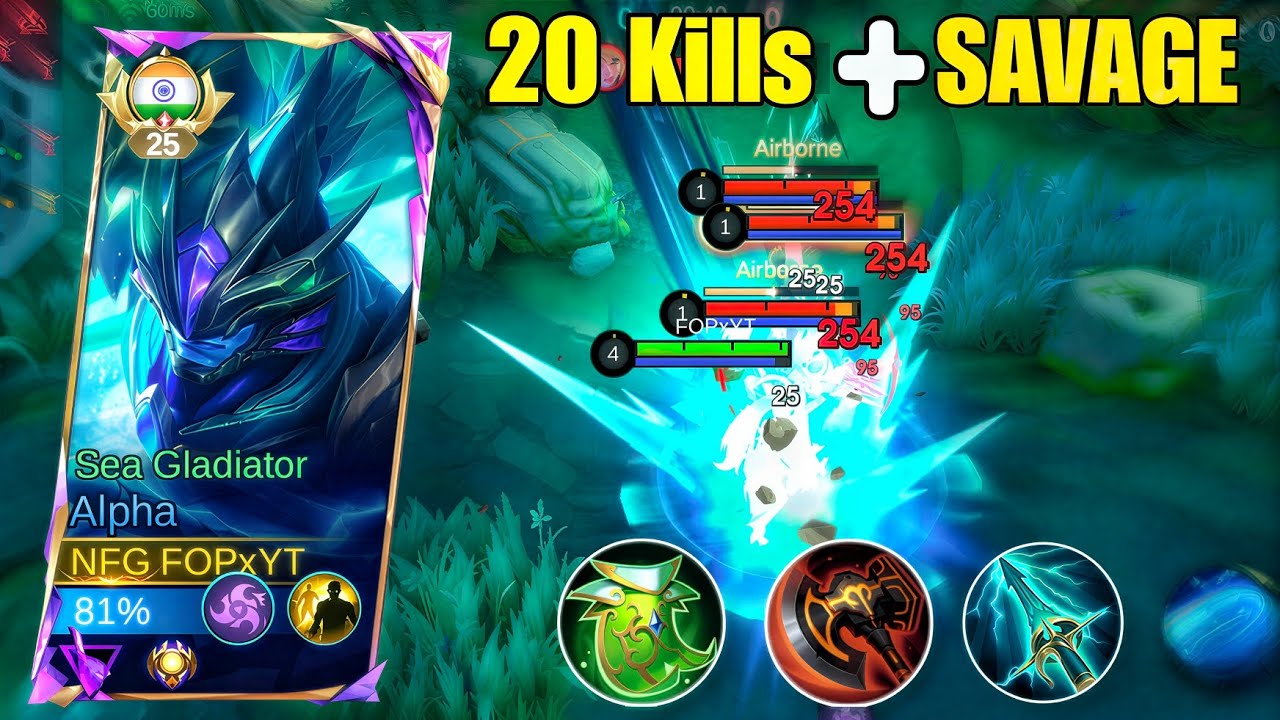 Alpha 20 Kills + Savage Global One Shot Build 20 Stars Mythic Rank | MLBB Gameplay 