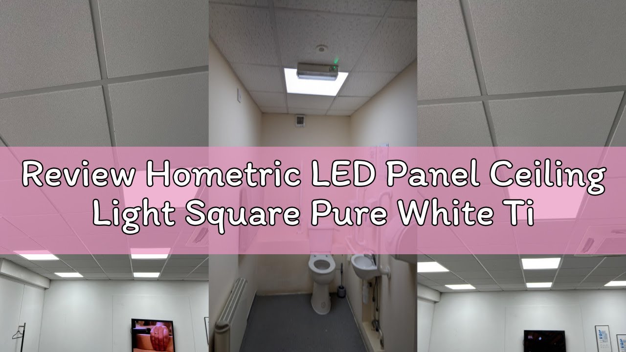 Review Hometric LED Panel Ceiling Light Square Pure White Tiles 6000K Daylight 600x600 48W 4400 Lume