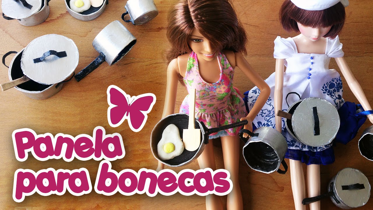 Como fazer Panelas para Barbie e outras bonecas com Papel!