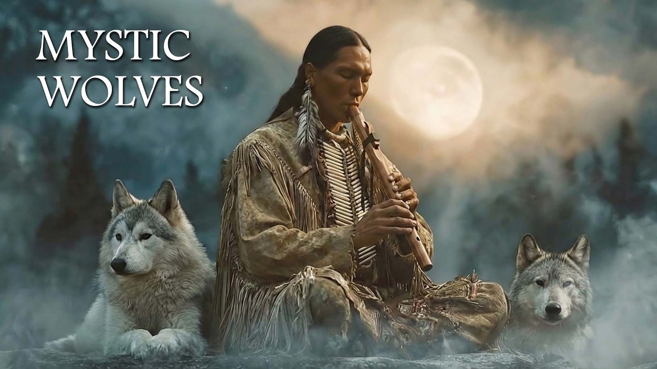 Mystic Wolves | Relaxing Native Flute & Moon Ambience for Deep Rest and Mind Healing