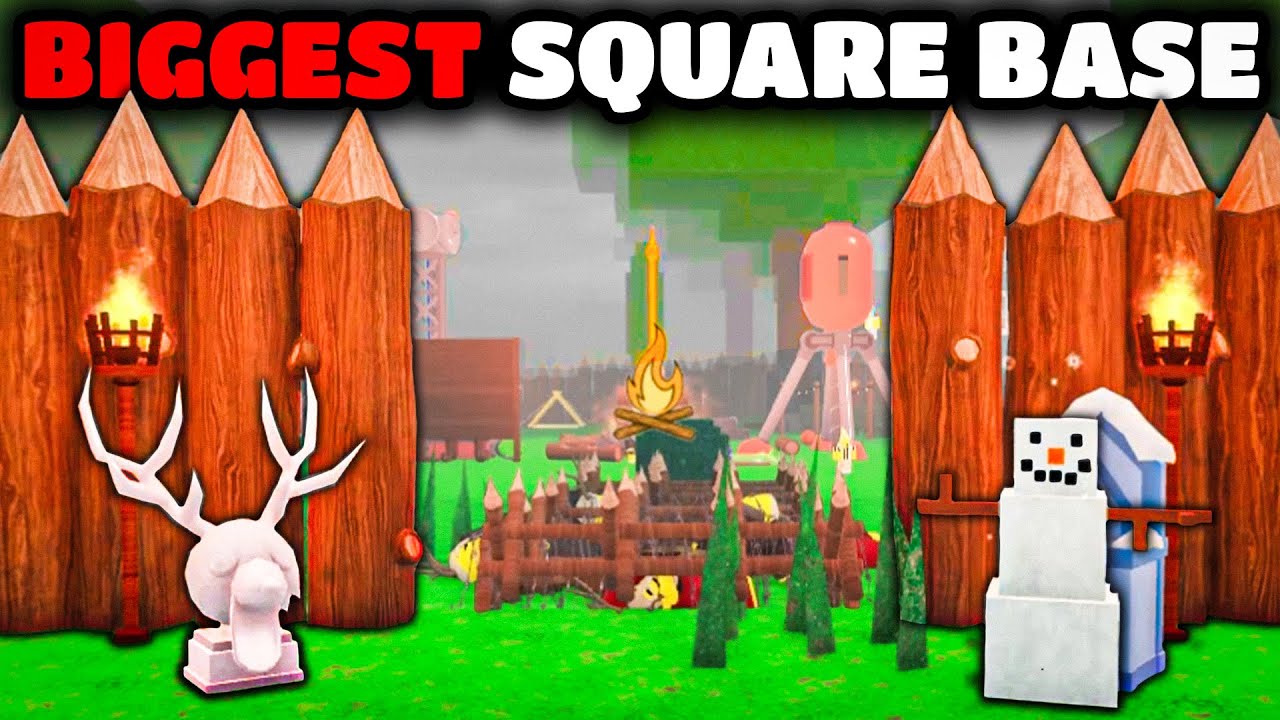 I Built the BIGGEST SQUARE BASE in 99 Nights in the Forest!