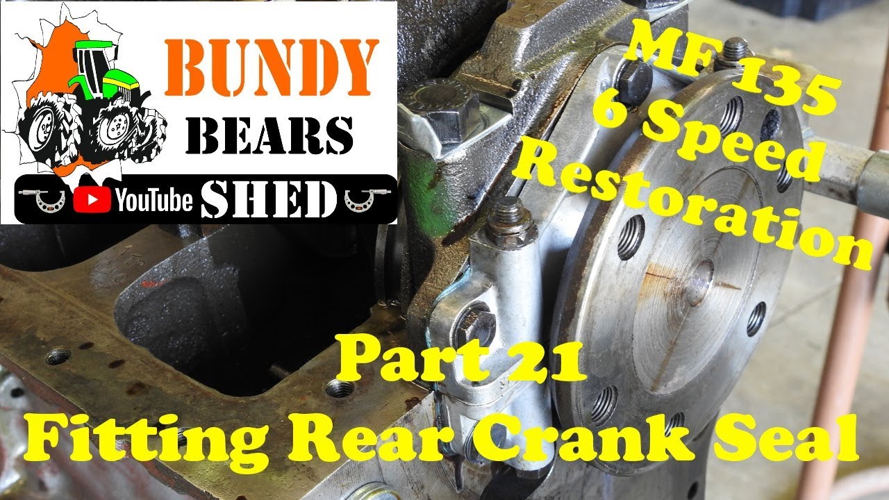 MF135 6 Speed Restoration #21 Fitting a Rope Rear Crank Seal
