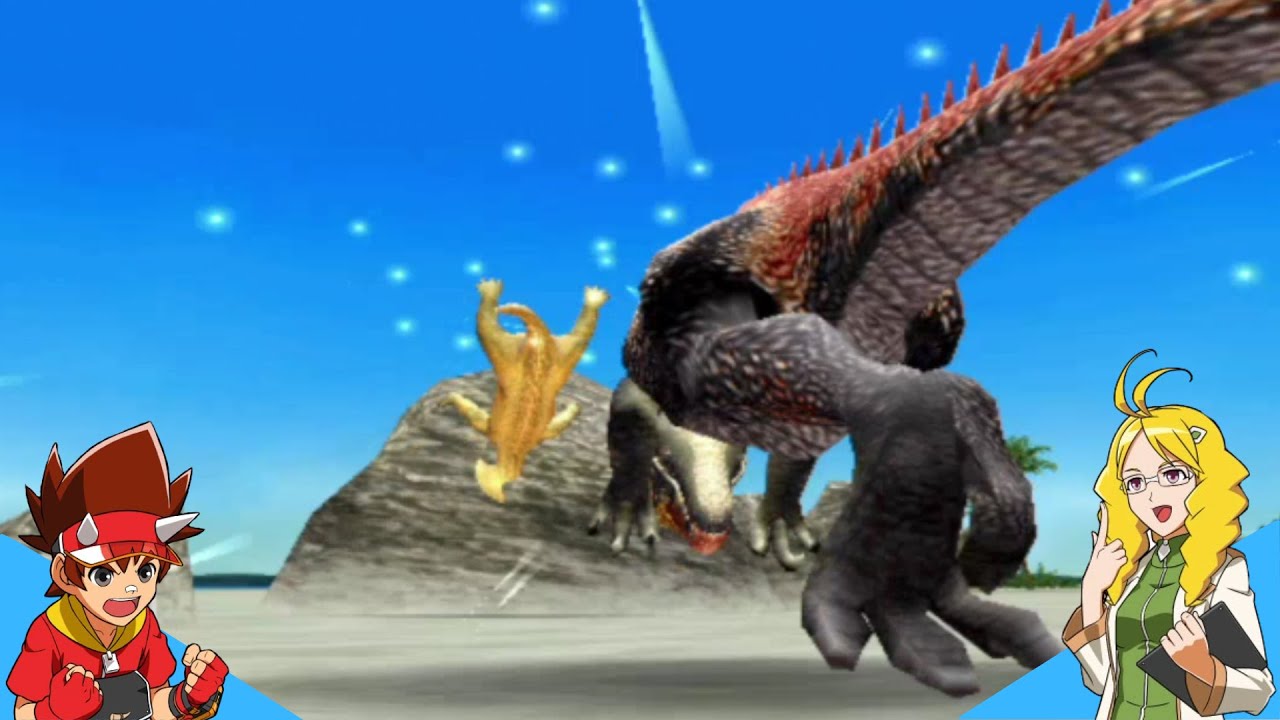Dinosaur King Arcade (恐竜キング): D-Lab Training Grounds - Normal moves Saurophaganax is a menace!