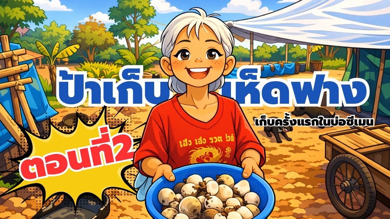 เก็บเห็ดฟาง เกิดดีมากเลย