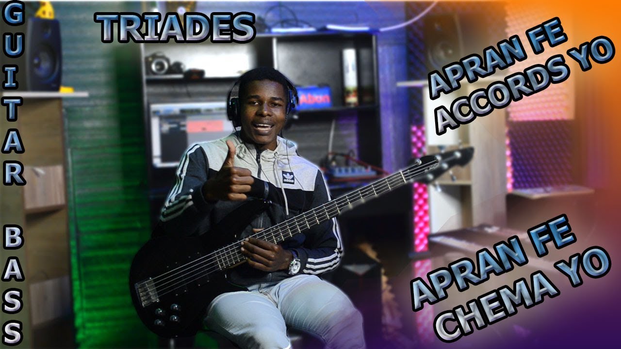 les tríades dans la guitar Bass/ apren fe chema, accords nan guitar bass