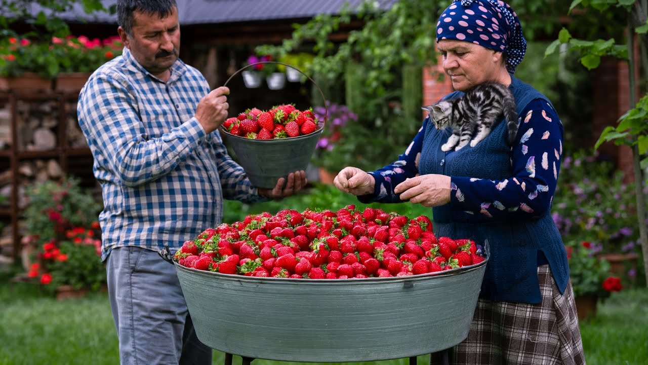 Клубничный пирог и джем | Аромат лета из деревни