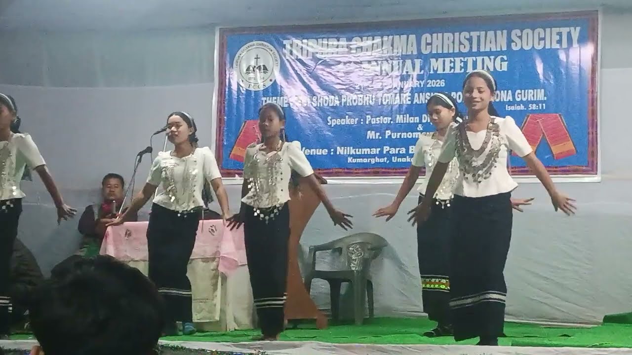Tripura Chakma Christian Society 1 st Annual Meeting) kaubru Gospel group dance 