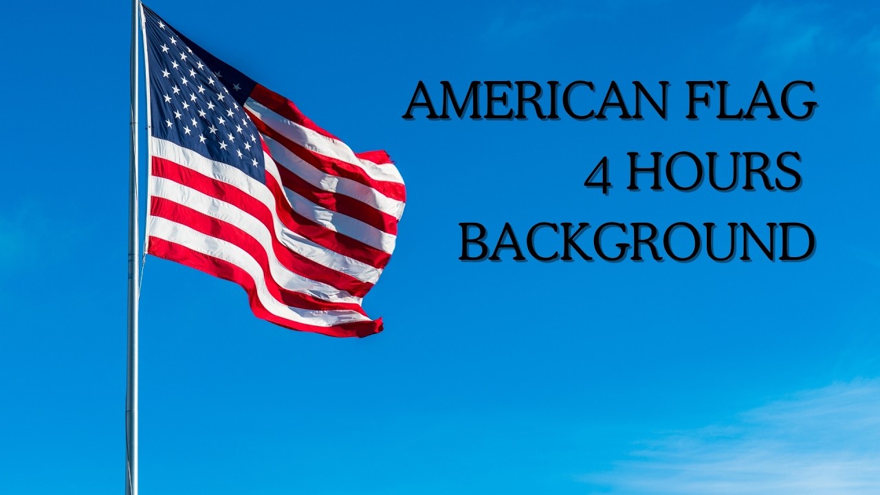 4th of July American Flag Waving 🇺🇸 4 Hour Patriotic Background Loop | Independence Day Party Decor