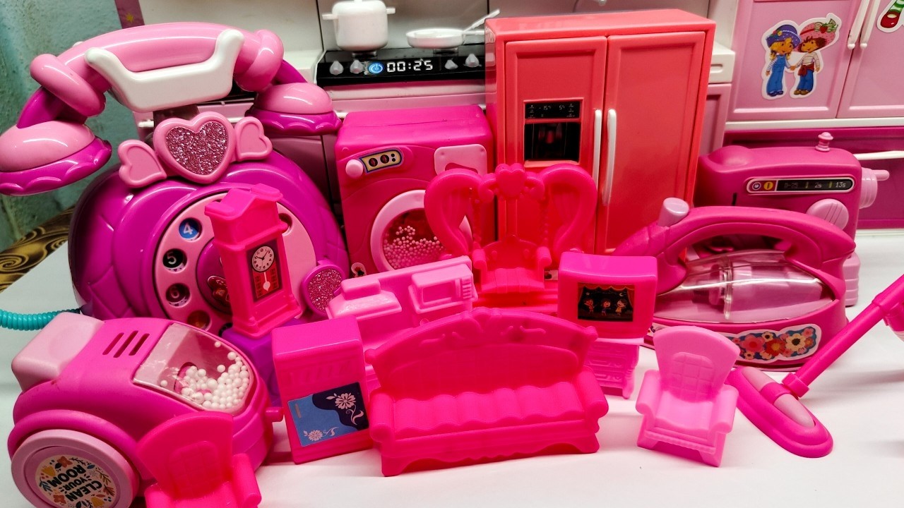 17 Minutes Satisfying with Unboxing Barbie Princess Pink Kitchen,Rock Bed Play Set Review Toys｜ASMR