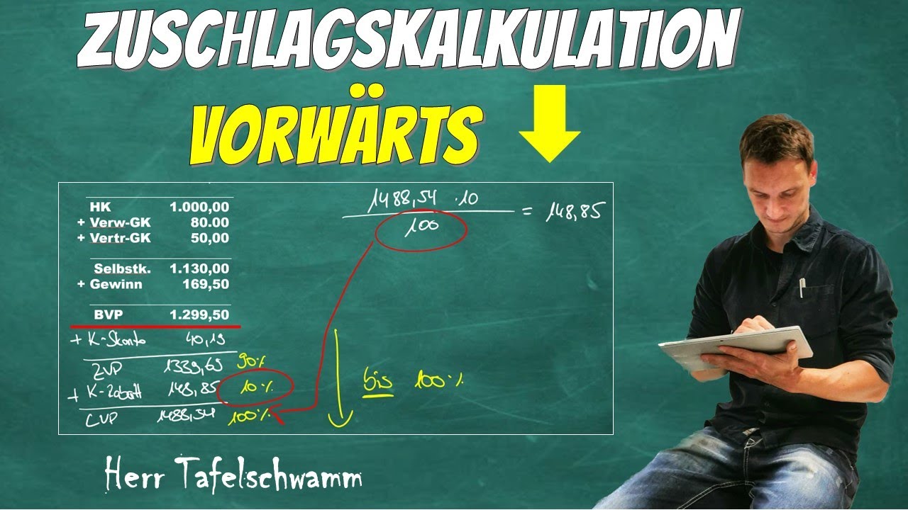 Vorwärtskalkulation / Zuschlagskalkulation ganz einfach berechnen, inkl. ausführlicher Erklärung!