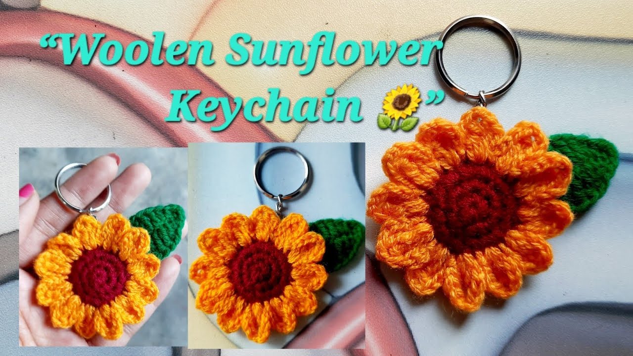 Crochet Sunflower 🌻 Key chain very Easy |How To Crochet Sunflower Key chain 