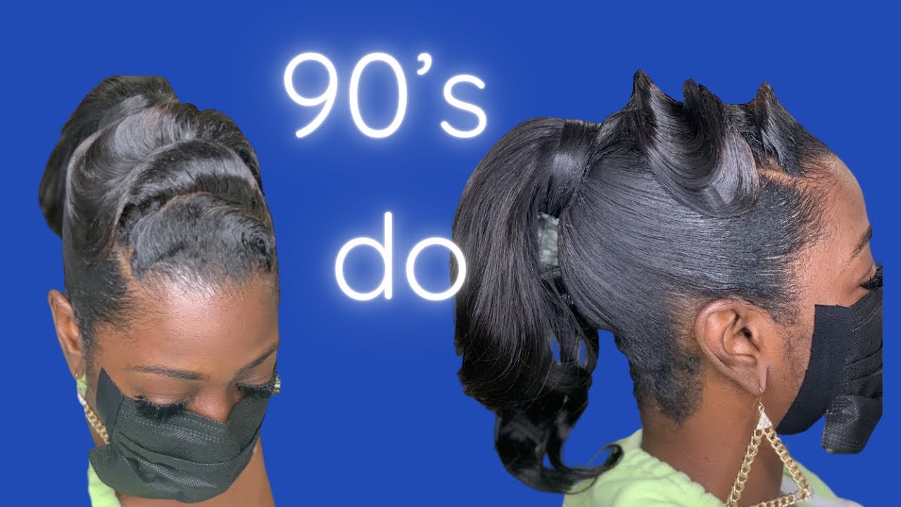90’s hair style | Finger waves and ponytails