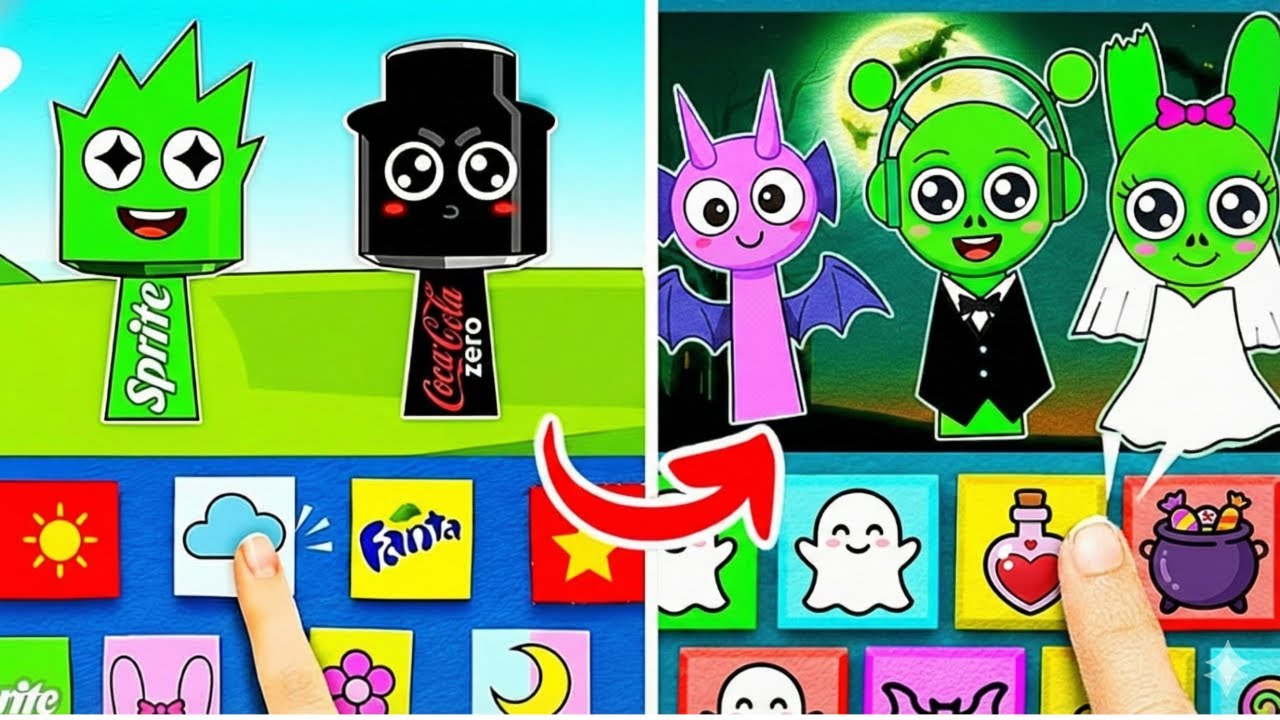Sprunki Trick or Treat in the Incredibox World! *Amazing DIY Paper Game of Clue*