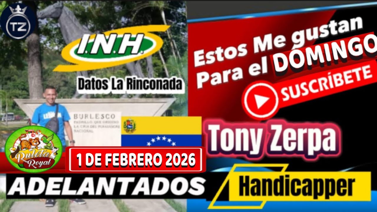 Handicapper Tony Zerpa DOMINGO 1 De Febrero 2026 #LaRinconada
