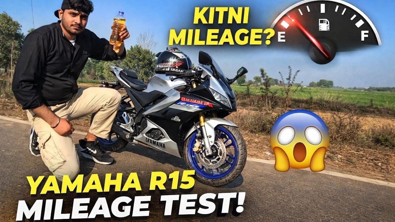 New R15 v4 High speed mileage test 😱 || Yamaha R15 v4 1L Mileage 🔥 || R15 m 1L mileage test 🤯