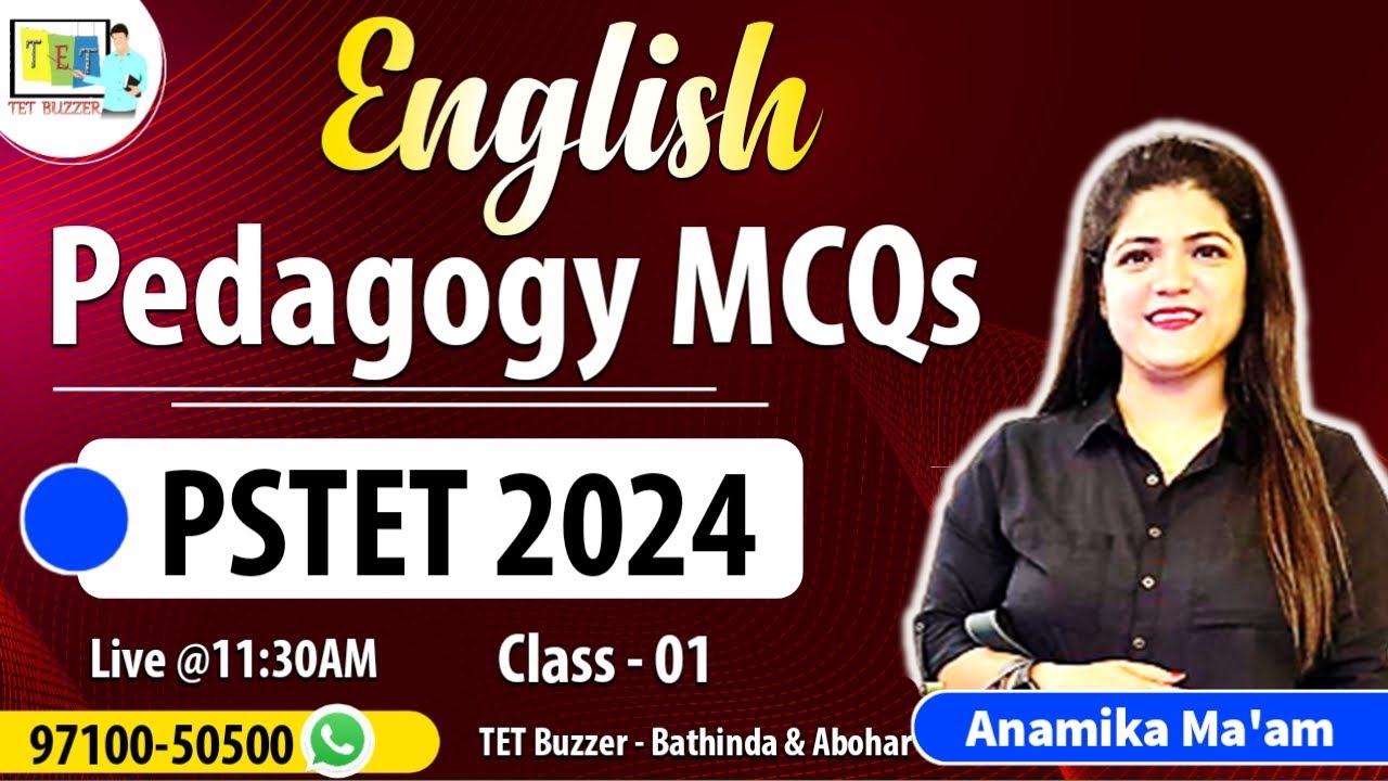PSTET 2024 | English Pedagogy MCQs | Session-1 | TET BUZZER