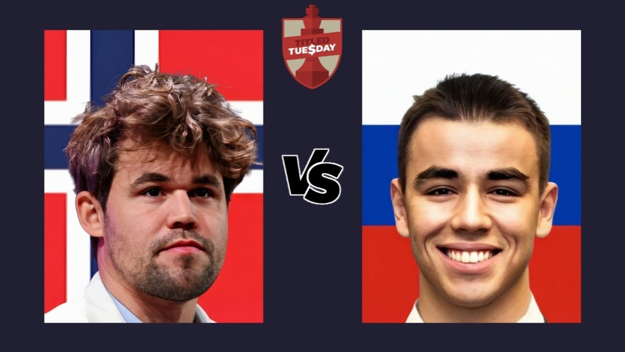 Magnus Carlsen vs Matvey Galchenko | Titled Tuesday | Chesscom