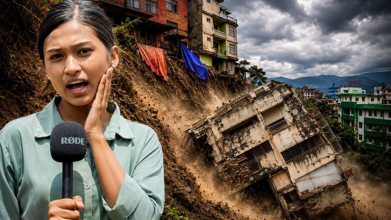 काठमाडौंमा सिंगै घर यसरी भासियो The Whole House in Landslide at Kathmandu 
