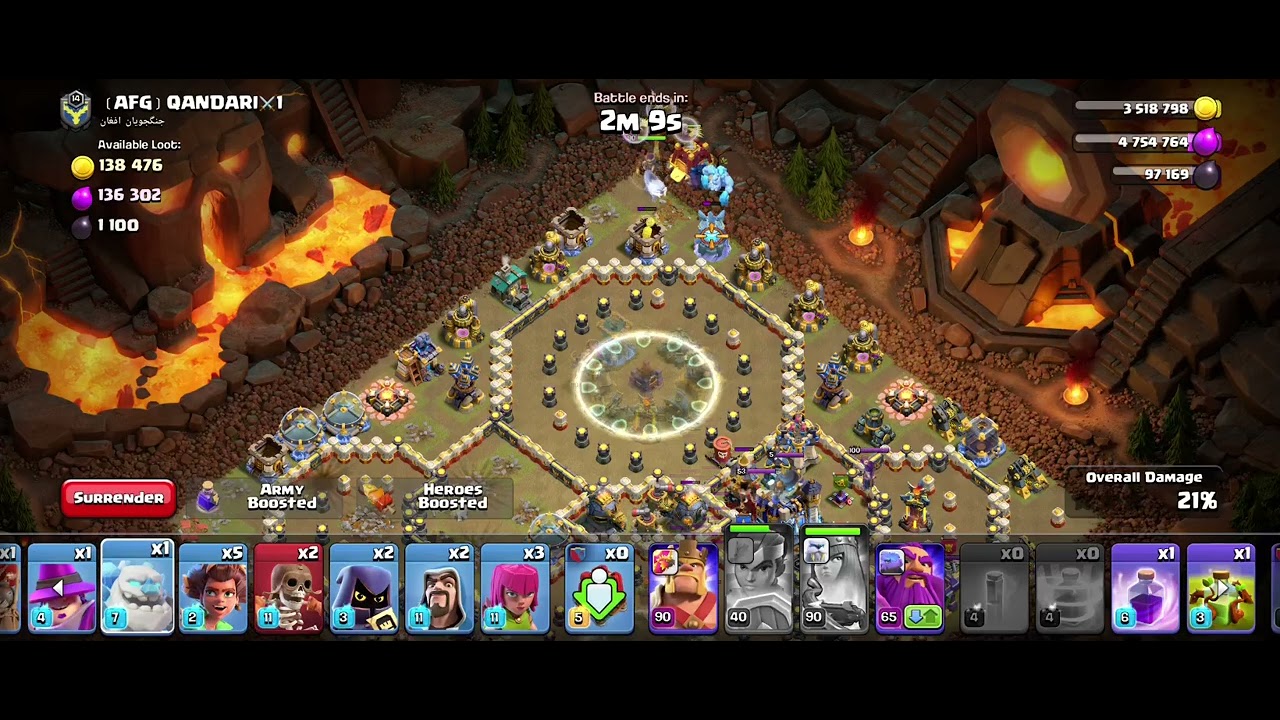 Th15 vs th18 nearly max defense ,So amazing ! 