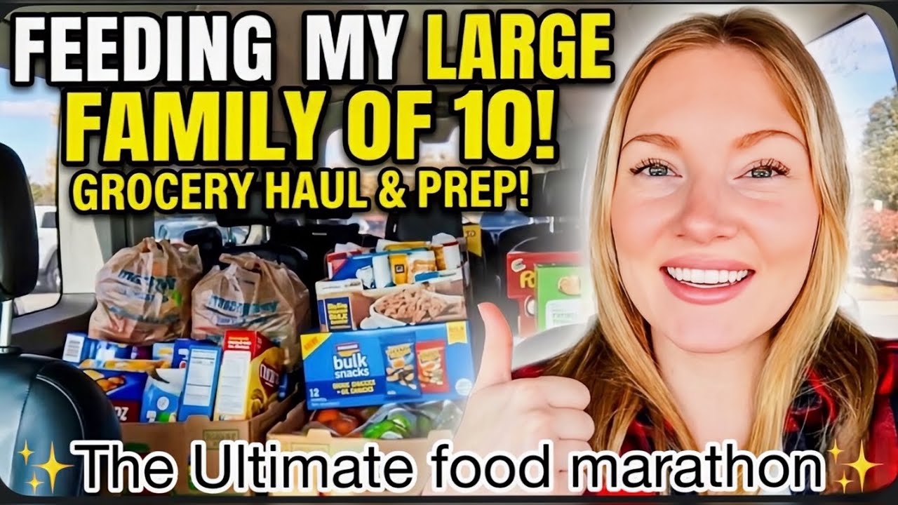 FEEDING MY LARGE FAMILY OF 10! | Grocery Haul & Prep! | ✨The Ultimate Food Marathon✨