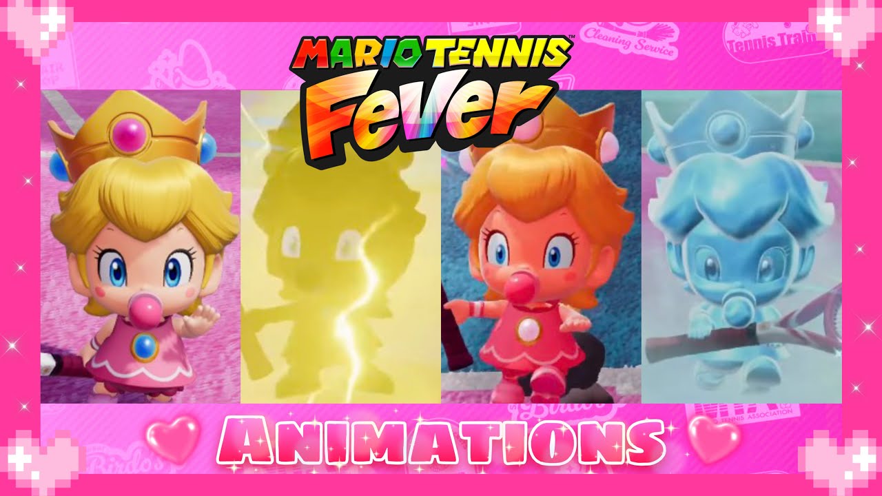 💗 Mario Tennis Fever - Baby Peach Animations 💗