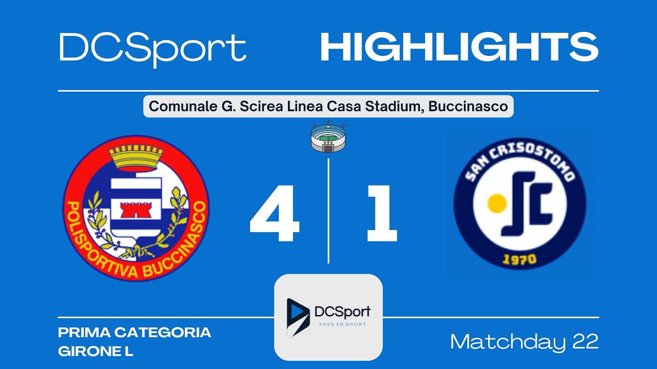 BUCCINASCO-SAN CRISOSTOMO 4-1 | 22 Giornata | Prima Categoria | Girone L | Milano 