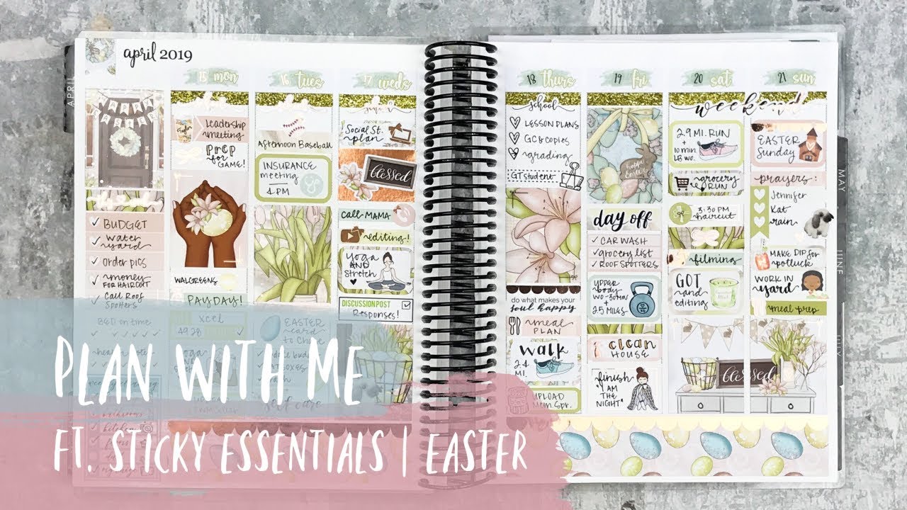 EASTER PLAN WITH ME | ft. sticky essentials | erin condren vertical