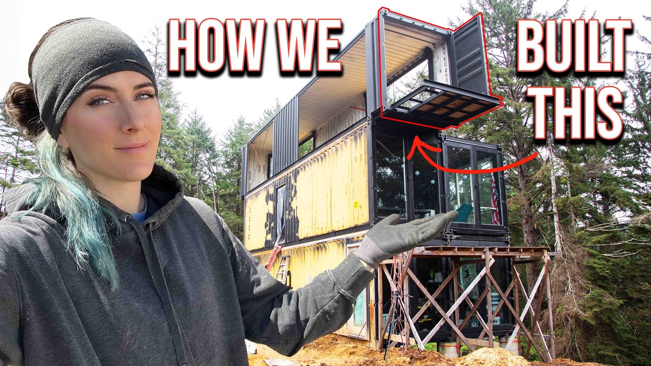 3RD LEVEL FLOATING BALCONY for our CONTAINER HOUSE | 7th Container Is Almost Done! - #diy #build