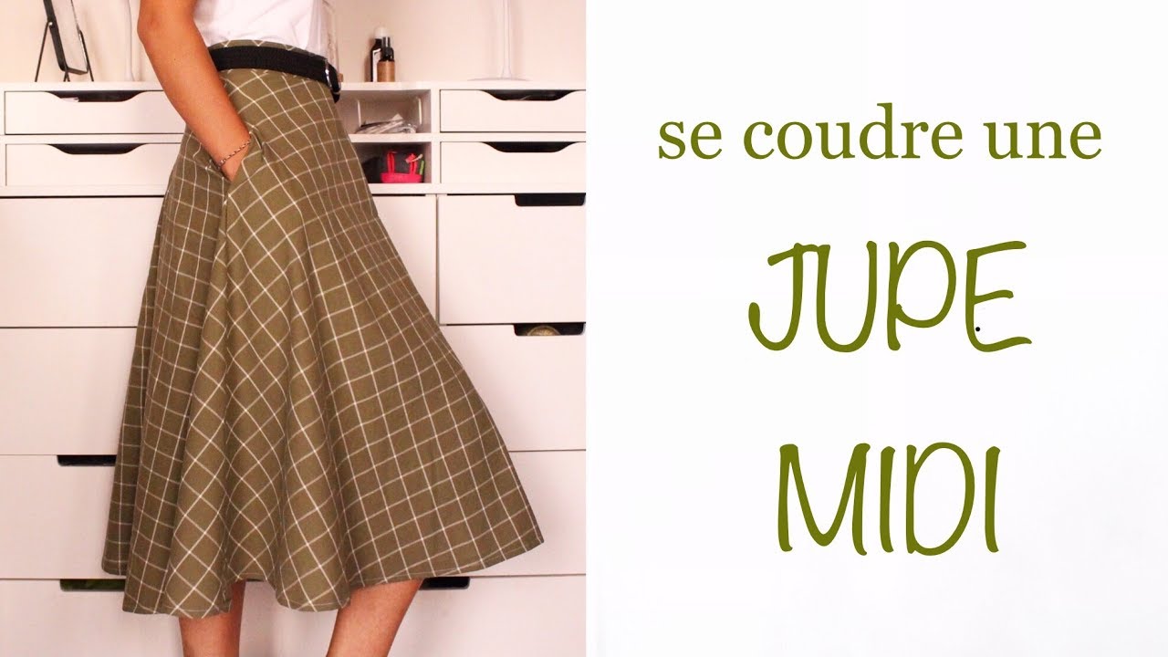 Tuto couture : la JUPE MIDI (avec zip, poches et ceinture) ✨ Marion Blush