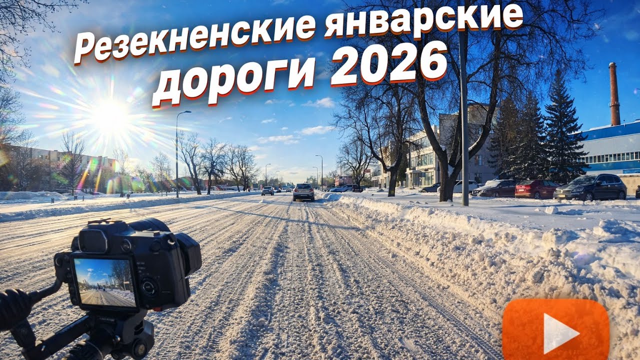 Латвия. Резекненските дороги в январе 2026. 15 км по городу.