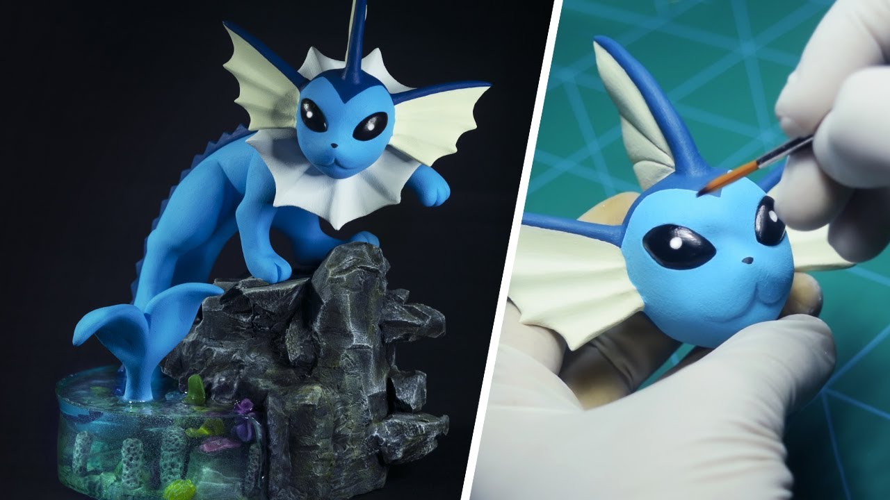 EEVEELUTIONS | Sculpting VAPOREON | POKEMON | Clay Art Epoxy Resin