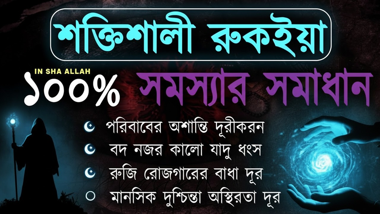 শক্তিশালী রুকাইয়া আয়াত | জ্বীন, ভূত, কালো যাদু , রোগ, দুশ্চিন্তা কেটে যাবে | POWERFUL RUQYAH AYAT