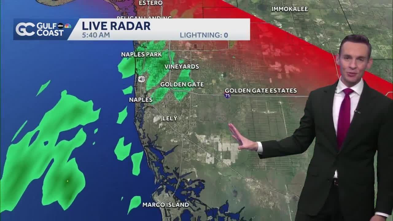 Rain exits the Gulf Coast Monday morning